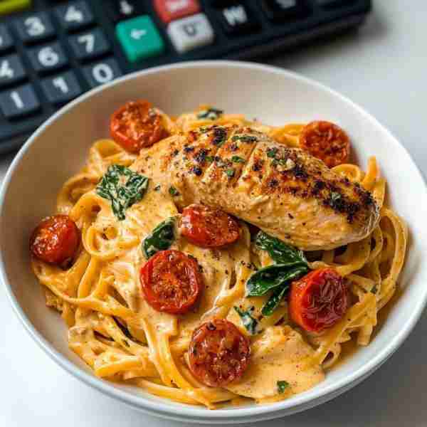 Creamy Tuscan Chicken Linguine 🍝 A rich and comforting dish with seared chicken, sun-kissed tomatoe...