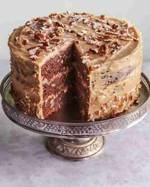 German Chocolate Cake Ingredients For the Chocolate Cake (3 layers): 1 ½ tsp baking powder 1 ½ tsp b...
