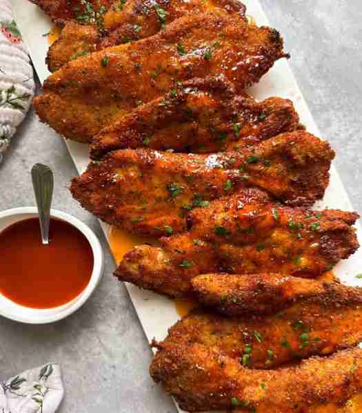 Hot Honey Chicken Cutlets Ingredients Meat • 8 Chicken breasts, large • 5 tbsp Frank buffalo hot sau...