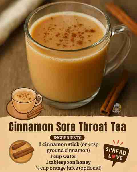 🫖 One sip and my sore throat melted away—this Cinnamon Sore Throat Tea is my secret weapon during c...