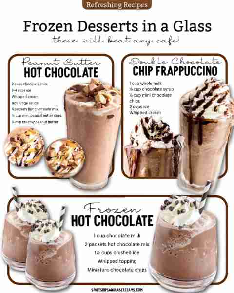 Frozen Desserts in a Glass that these will beat any cafe!!! ~~ Ingredients 1. Peanut Butter Hot Choc...