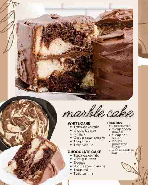 MARBLE CAKE!! Why choose between chocolate and vanilla when you can have both? 🍫🍰 This Marble Cake...