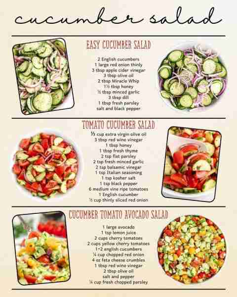 EASY CUCUMBER SALAD: 2 English cucumbers 1 large red onion thinly 3 tbsp apple cider vinegar 3 tbsp...