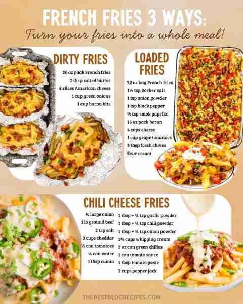 Three ways to love fries. Which one are you trying first? 🙌 DIRTY FRIES 26 ounces frozen french fri...