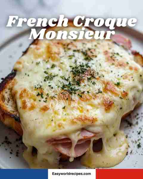 French Croque Monsieur 🧀 Toasted ham and cheese sandwich with creamy béchamel 🇫🇷🥪🧀 recipe in the...