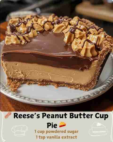 🥜 Reese’s Peanut Butter Cup Pie 🥧 🧾 Ingredients: (Makes one 9-inch pie) For the Crust: 1 sleeve (...