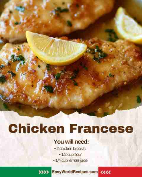 🇮🇹 Chicken Francese (Lemon Chicken) Tender chicken cutlets lightly breaded and bathed in a silky lem...