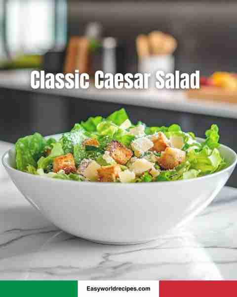 🥗 Classic Caesar Salad 🇮🇹🥬 Crisp romaine, creamy dressing, crunchy croutons, and shaved parmesan—s...