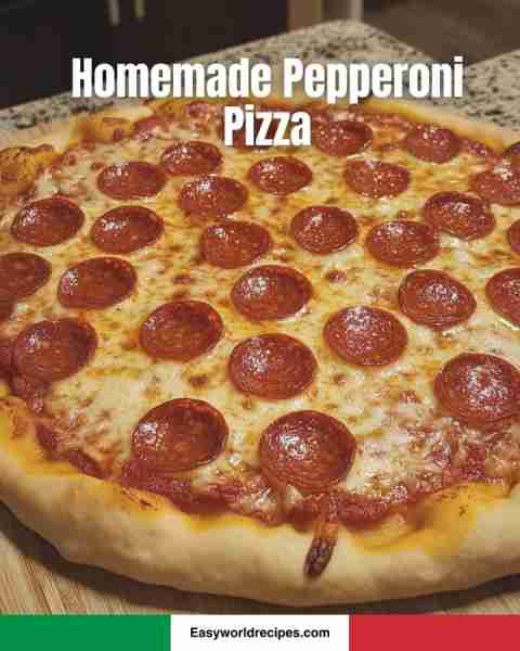 🍕 Homemade Pepperoni Pizza 🇮🇹🍕 Crispy crust, zesty sauce, melty cheese, and spicy pepperoni—pizza...