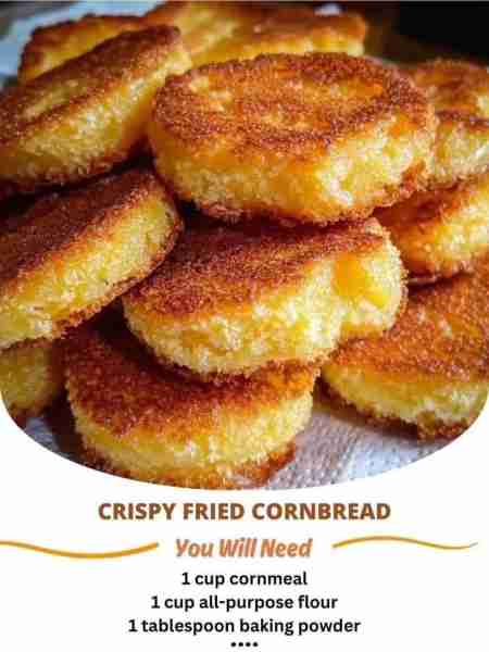 Crispy Fried Cornbread- Don't Lose This Ingredients: 1 cup cornmeal 1 cup all-purpose flour 1 tables...