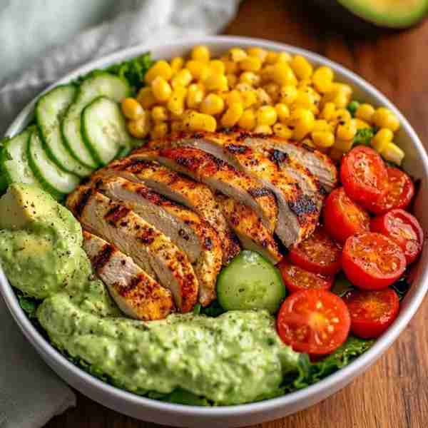 🥗 Grilled Chicken & Avocado Bowl Recipe 🍗🥑 A delicious, healthy, and protein-packed bowl filled w...