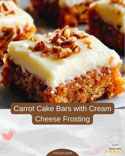 🥕🍰 Carrot Cake Bars with Cream Cheese Frosting 🍰🥕 Ingredients: For the Carrot Cake Bars: - 2 cup...