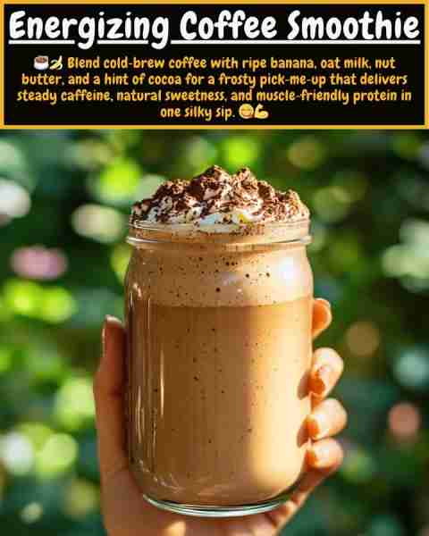 ☕ Energizing Coffee Smoothie : Creamy, Banana‑Mocha Boost for Busy Mornings or Post‑Workout Refuel!...