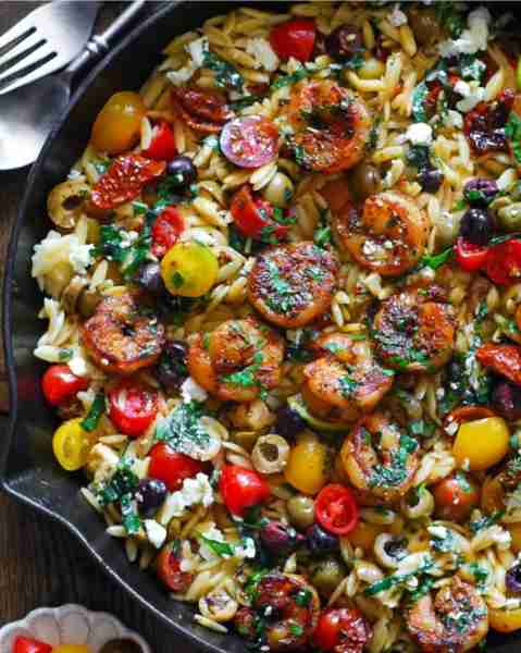Greek Shrimp Orzo Pasta or Salad.🍤🫒🍅