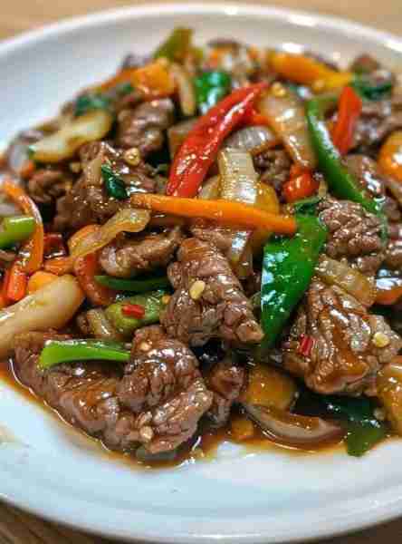 CHINESE BEEF AND ONION STIR-FRY 🥩🧅 Ingredients: 1 lb beef flank steak, thinly sliced 2 large onion...
