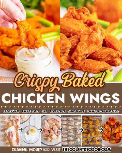 These Crispy Baked Chicken Wings are deliciously tender, flavorful and are oven-baked to crispy perf...