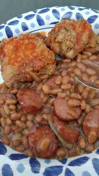 Fried ChickenBake beans 😋