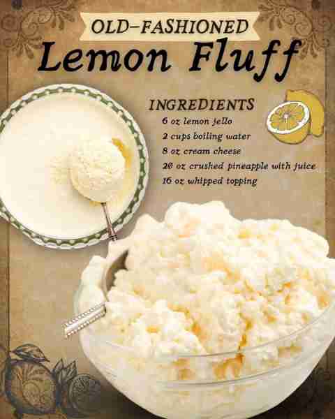 Lemon Fluff 🍋 Ingredients 🍋2 (3-ounce) boxes of lemon jello 🍋2 cups of boiling water 🍋1 (8-ounce...