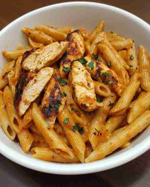 Creamy Roasted Red Pepper Chicken Penne Delight Roasted Red Pepper Chicken Penne This vibrant and co...