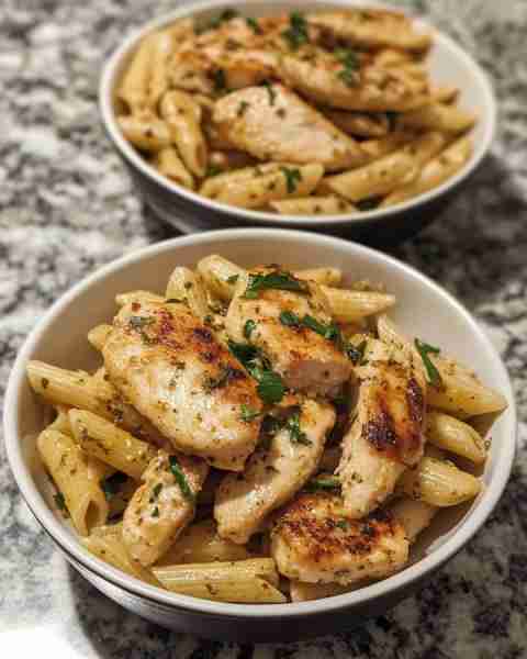 Roasted Cauliflower Pasta with Herb Chicken Golden Roasted Cauliflower Penne with Herbed Grilled Chi...