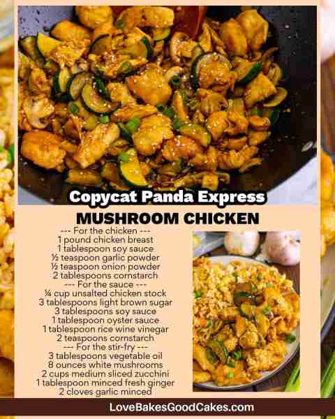 RECIPE - https://www.lovebakesgoodcakes.com/copycat-panda-express-mushroom-chicken/ Skip the takeout...