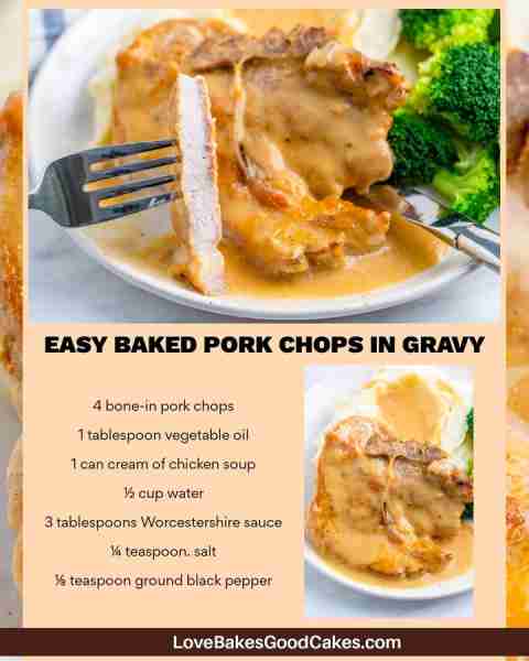 RECIPE - https://www.lovebakesgoodcakes.com/easy-baked-pork-chops-in-gravy/ These Easy Baked Pork Ch...