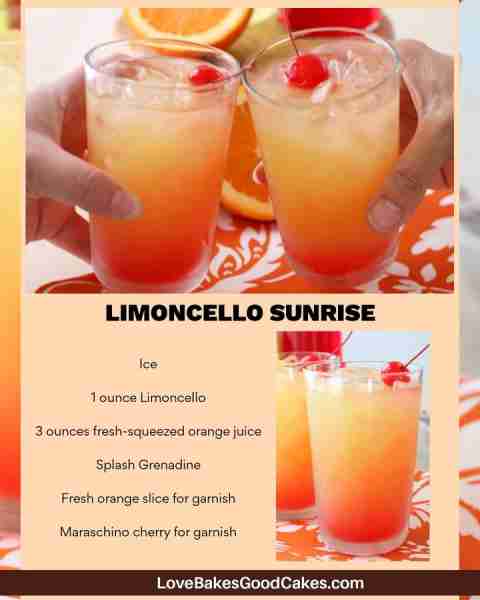 RECIPE - https://www.lovebakesgoodcakes.com/limoncello-sunrise/ Bright, citrusy, and so easy to make...