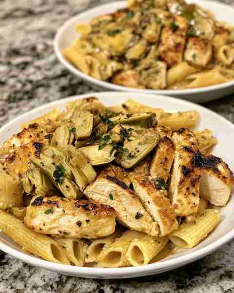 Mediterranean Chicken with Artichoke Pasta Creamy Herb Chicken Pasta with Artichokes and Olives Ingr...