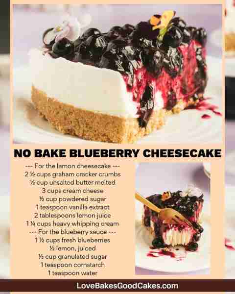 RECIPE - https://www.lovebakesgoodcakes.com/no-bake-blueberry-cheesecake/ This No-Bake Blueberry Che...