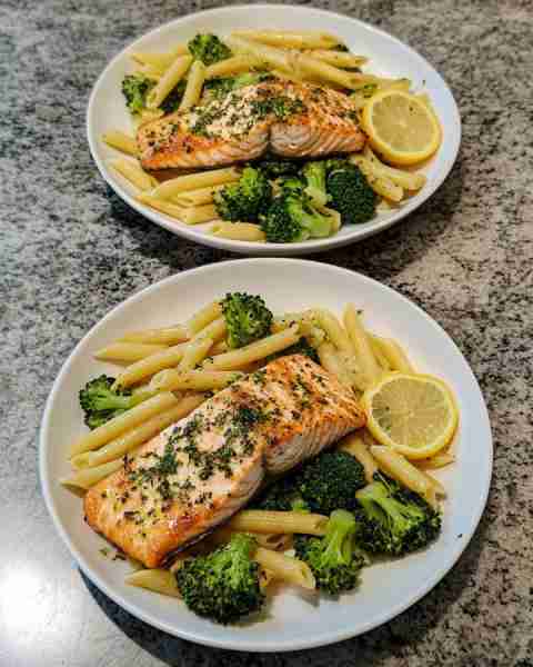 Lemon Dill Salmon with Broccoli Penne Creamy Broccoli Penne with Flaky Lemon Dill Salmon Ingredients...