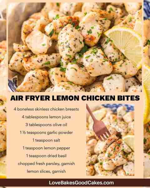 RECIPE - https://www.lovebakesgoodcakes.com/air-fryer-lemon-chicken-bites/ These juicy Air Fryer Lem...