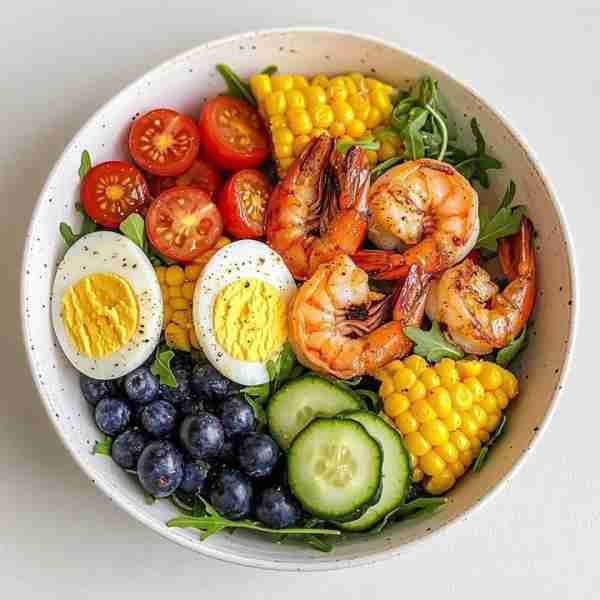 🍤 Shrimp & Veggie Power Bowl Ingredients: 🥬 Base: Arugula or mixed greens 🍤 Toppings: Grilled shr...
