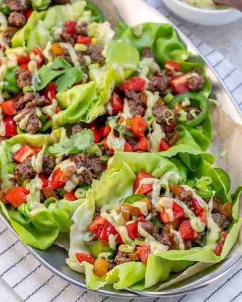 Keep your meal light AND flavorful with our Tangy Grass-Fed Beef Lettuce Wraps + Avocado Cilantro Cr...
