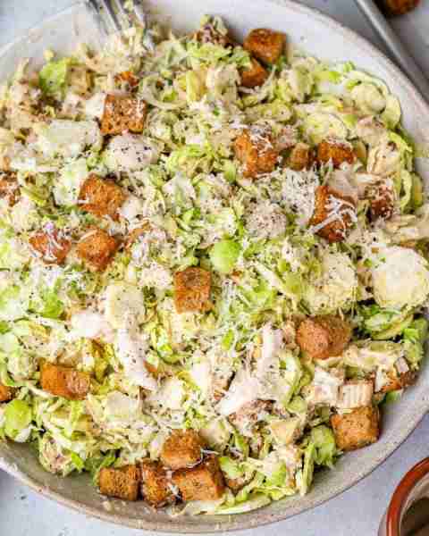 A healthier take on a classic... CFC's Shaved Brussels Sprouts Caesar Salad! <3 This dressing is so...