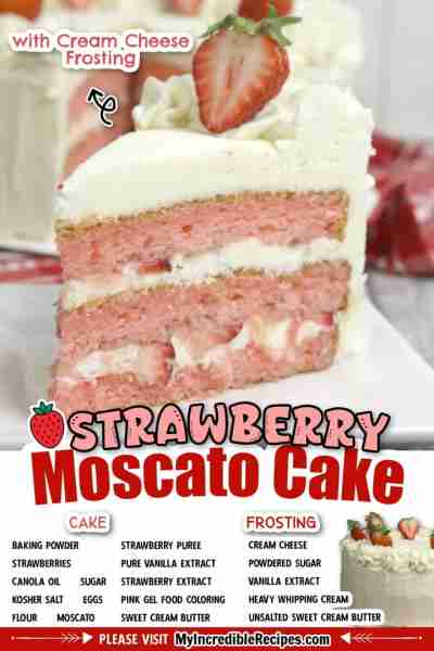 Our Strawberry Moscato Cake! 🍓 With homemade cream cheese butter cream frosting! The ultimate Delic...