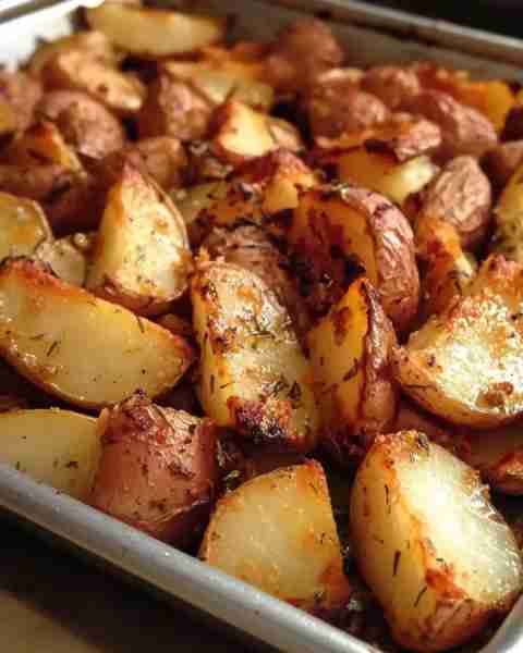 4-Ingredient Crispy Roasted Potatoes Recipe Ingredients 4 medium Yukon Gold or Russet potatoes 2 tab...