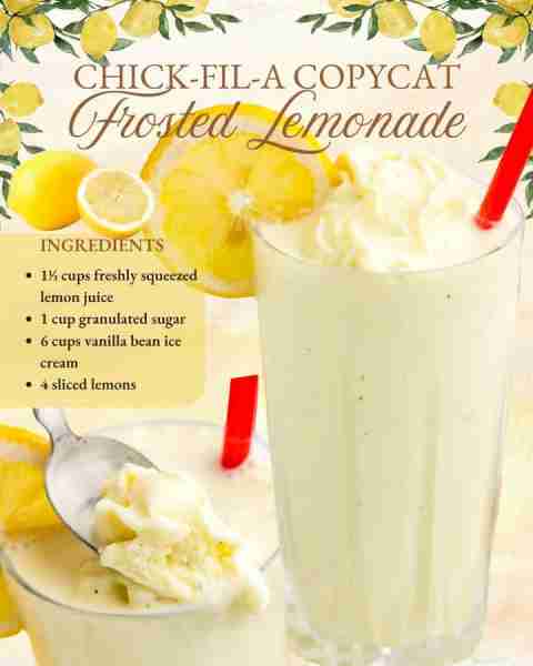 CHICK-FIL-A-LEMONADE! Recipe created by Princess Pinky Girl and recipe link in comments 1⅓ cups fres...