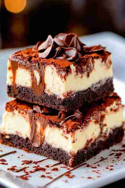 MOCHA CHEESECAKE BROWNIES For the brownie base: 1/2 cup (115g) unsalted butter 1 cup (200g) granulat...