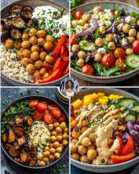 Mediterranean Shrimp & Quinoa Bowl Try this Mediterranean Chickpea & Couscous Bowl! It's fresh, heal...