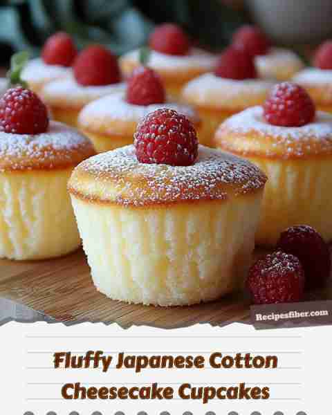 Fluffy Japanese Cotton Cheesecake Cupcakes 🍰✨ Delightfully light and airy, these cupcakes are a m...
