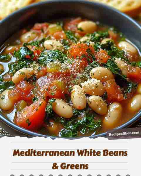 Mediterranean White Beans & Greens 🌿🥗🍴 A healthy and flavorful dish packed with nutrients! 📋 I...