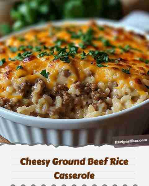 Cheesy Ground Beef Rice Casserole 🍽️ Ultimate comfort food for busy weeknights! 📋 Ingredients -...