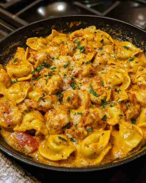 Cajun Chicken and Cheese Tortellini Skillet Ingredients: 2 boneless, skinless chicken breasts, cut i...