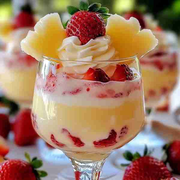 Strawberry Piña Colada with Malibu Frosting 🍓🌴 Savor the tropical vibes with this refreshing Straw...