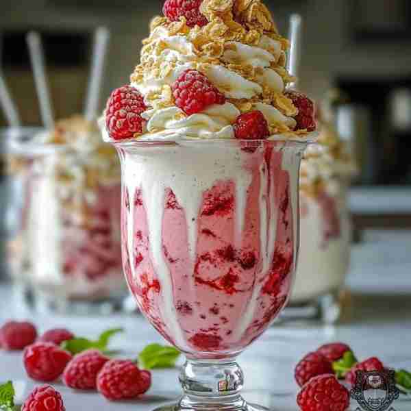 Refreshing Raspberry Cheesecake Freakshake Ingredients: 1 cup vanilla ice cream 1/2 cup milk 1/4 cup...