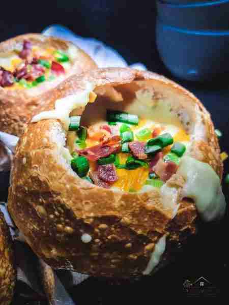 The only thing better than Baked Potato Soup - is baked potato soup in a crusty bread bowl! https://...