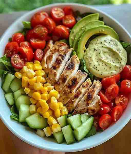 Grilled Chicken & Avocado Salad Bowl 🥑 Ingredients: For the Chicken and Bowl: 1 boneless, skinless...