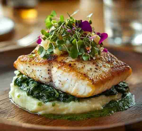 Grouper Fillet with Salsa Verde, Sautéed Spinach & Roasted Garlic Mashed Potatoes Ingredients For th...