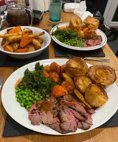 Roast beef dinner by Kate
