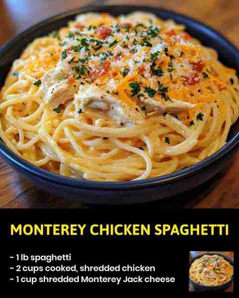 Monterey Chicken Spaghetti Looking for a delicious dinner idea that will satisfy the whole family? L...